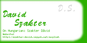 david szakter business card